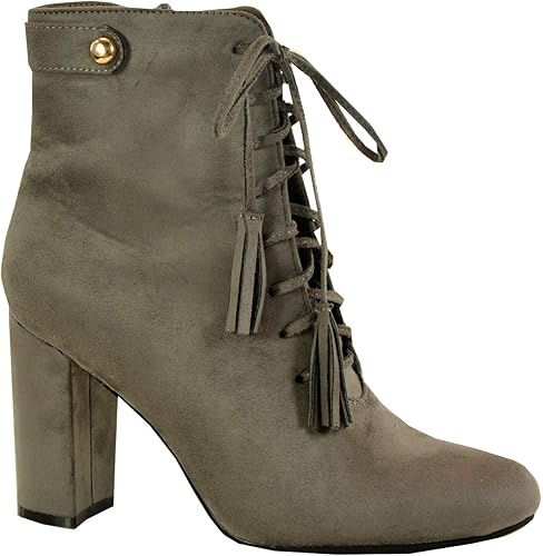 ladies grey lace up ankle boots