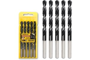 YOKOCUT 1/4 Inch Cobalt Drill Bit Set 5PCS | High Speed Steel | Drill Bit for Stainless Steel and Hardened Metal | HSS M35 Titanium Aluminum Nitride Coating