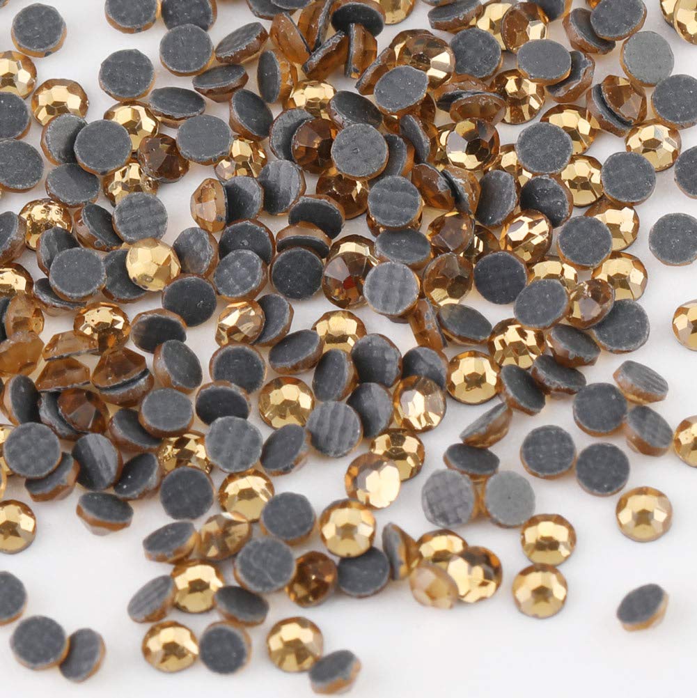 Crystal Hotfix Rhinestone,Machine Cut Stone 1440pcs/pkg (lt Colorado Topaz,SS10/3mm)