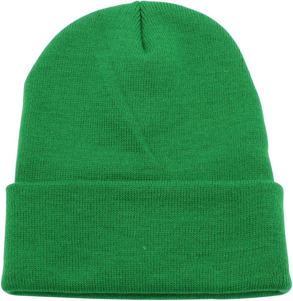 Top Level Unisex Cuffed Plain Skull Beanie Toboggan Knit Hat/Cap, Blk at  Men’s Clothing store