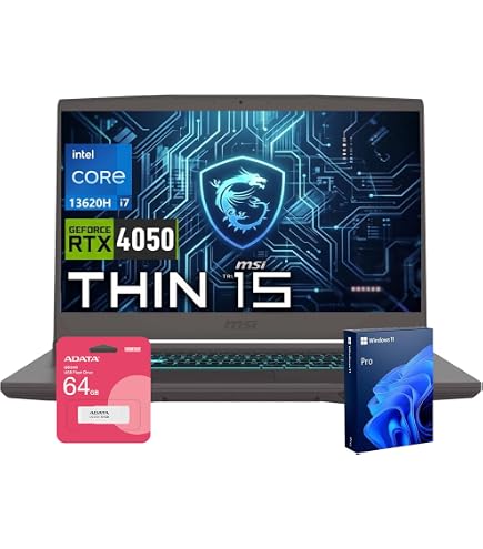 Amazon.com: msi Thin 15 RTX 4050 Intel Core i7-13620H (Beats i9