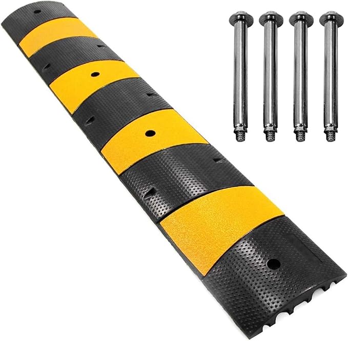 Scinotec 6 Feet Rubber Speed Bumps 1 Pack 2 Channel Reductores De