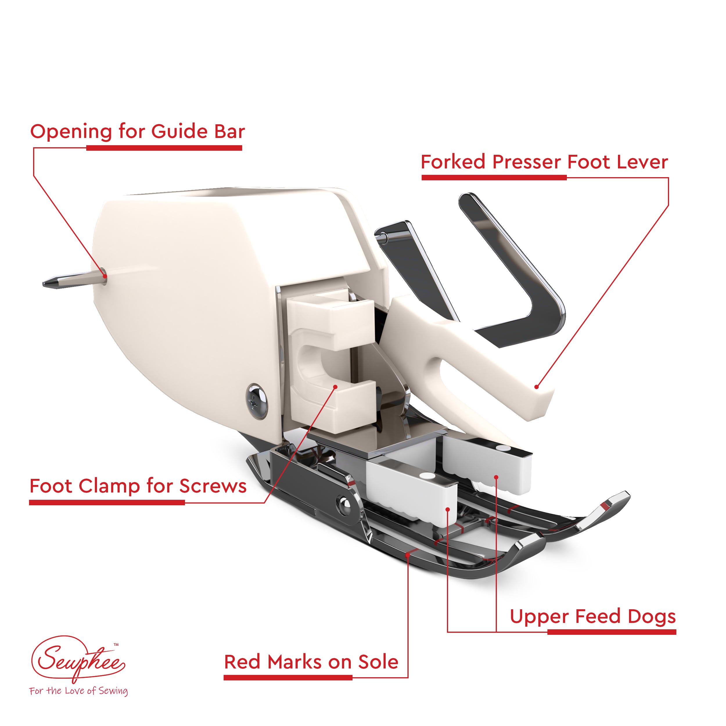 Open Toe Walking Foot with Guide Compatible Brother Sewing Machine – Fits Most 7mm Low Shank Walking Foot Sewing Machine - Plus Bonus 1/4 Inch Quilting Feet