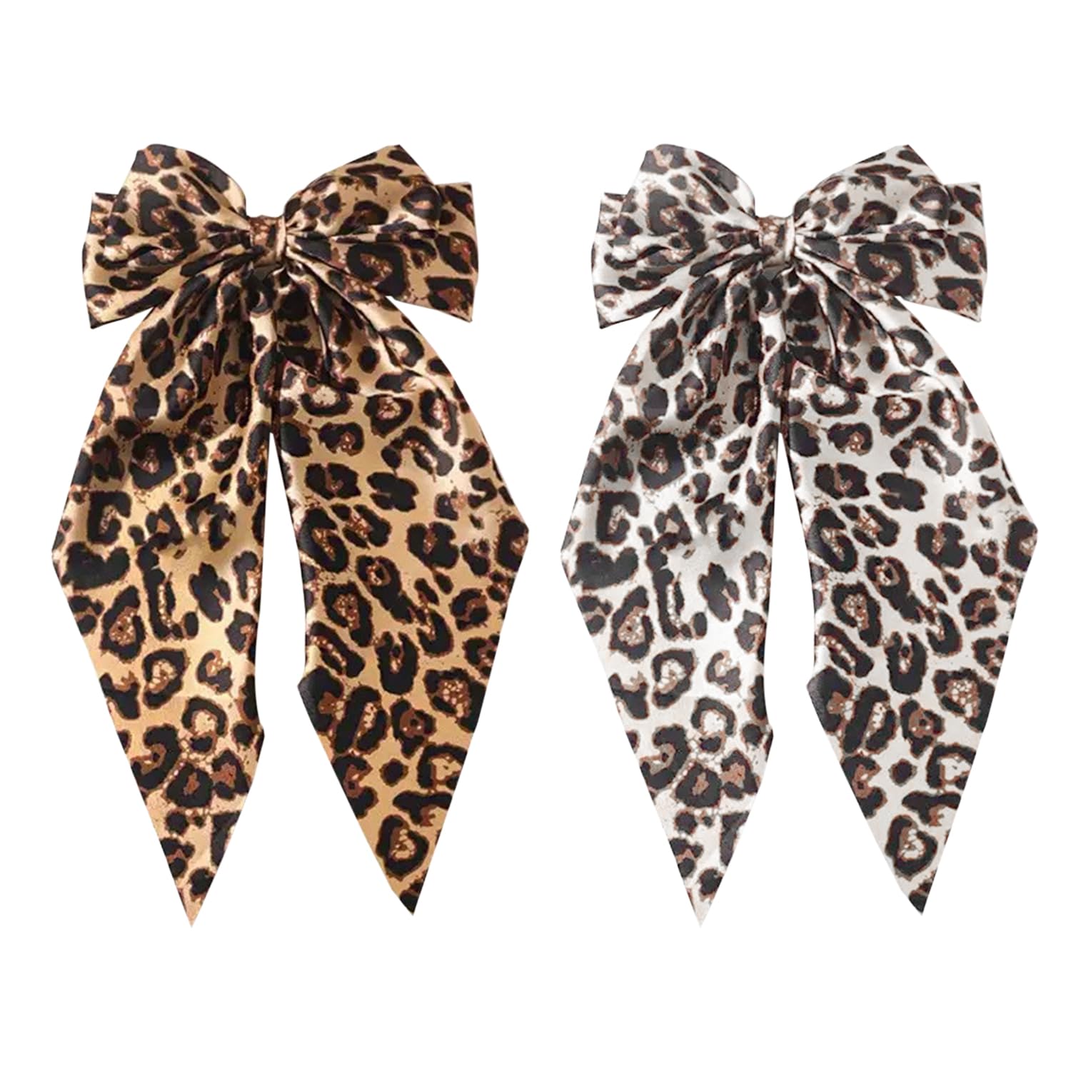 2 Pieces Leopard Print Hair Clips, Retro Bow Hair Clips, Cosplay Hair Accessories, Hair Decoration Accessories, Hair Clips For Women