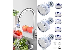 PYSUG Sink Water Filter Faucet: Faucet Filter-360° Rotating Faucet Filters Purifier Kitchen Tap Filtration Removes Chlorofluoride Heavy Metal Hard Water Suitable for Home Bathroom & Kitchen(3Pack)