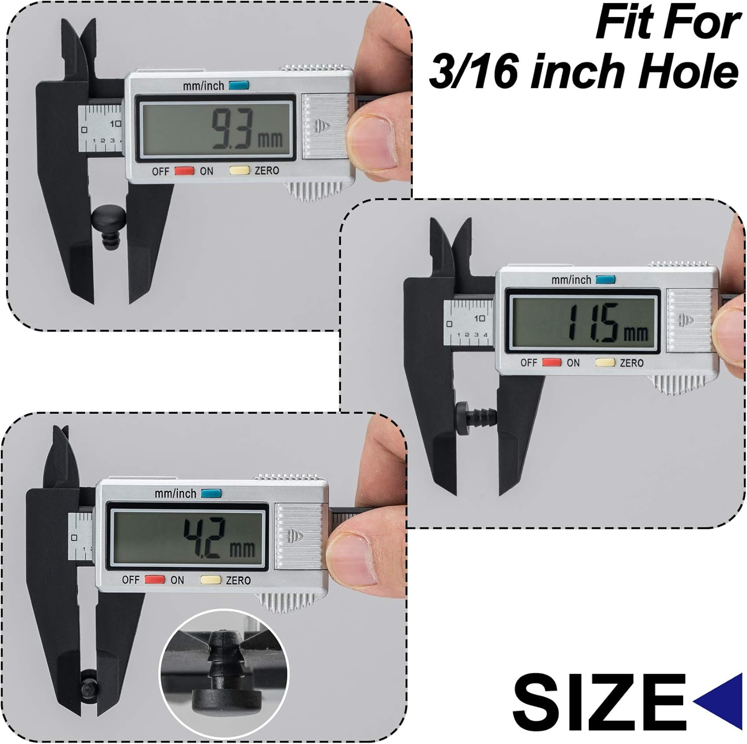 30 pcs Glass Top Table Bumpers with Stem, Black Rubber Grippers, Patio