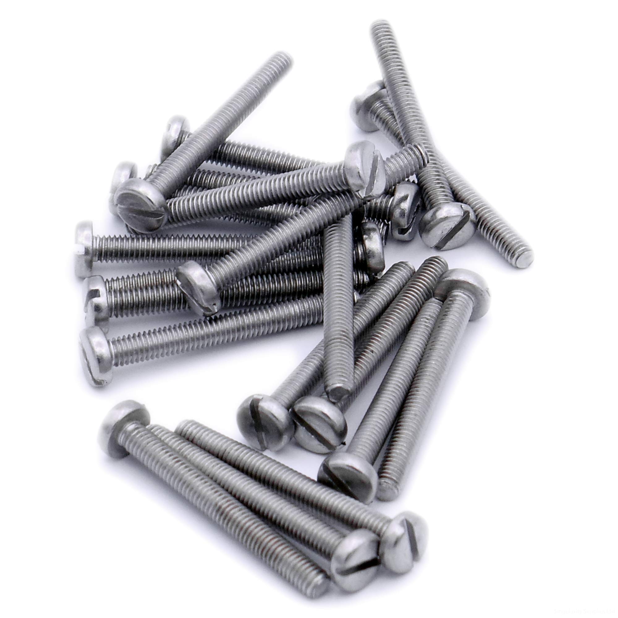 M3 (3mm x 16mm) Slot Pan Machine Screw (Bolt) - Stainless Steel (A2) (Pack of 20)
