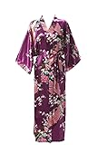 J.ROBE Women's Kimono Robe Long Printed Lotus