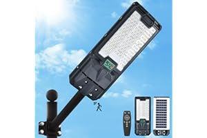 WONYO 1500W Solar Street Lights, Solar Parking Lot Lights with Remote Control & Radar Sensor, Waterproof IP65 Auto On/Off Solar Outdoor Light for Garden, Yard, Path, Basketball Court, Road