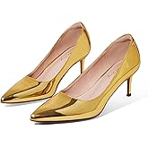 Elisabet Tang Kitten Heel Low Pumps 2.4 Inch Closed Pointed Toe Short Sexy Comfort Women Dressy Shoe at Work Office Date Prom Party Wedding Church