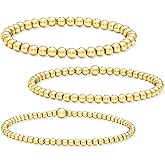 Pure Collection by Ross-Simons Italian 18kt Gold Vermeil Jewelry Set: 3 3-5mm Bead Stretch Bracelets