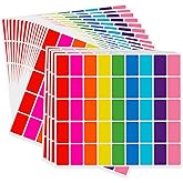 Tallew 10 Color Color Coding Labels Rectangle Colored Stickers Assorted Removable Stickers for Classrooms Offices Labeling Marking(Colorful,1.5" X 2.5")