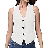 V VOCNI Vest Tops for Women Trendy Suit Vest Top V-Neck Sleeveless Button Dressy Casual Fashion Waistcoat