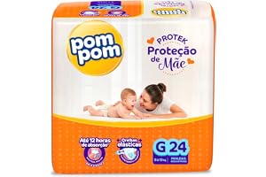 Fralda Pom Pom Protek Proteção de Mãe Jumbo G 24 Unidades