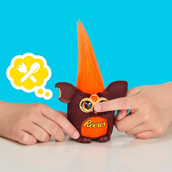 FURBY FURBLETS REESE’S PEANUT BUTTER CUP MINI 3-INCH ELECTRONIC PLUSH, CANDY TOYS FOR KIDS 6+