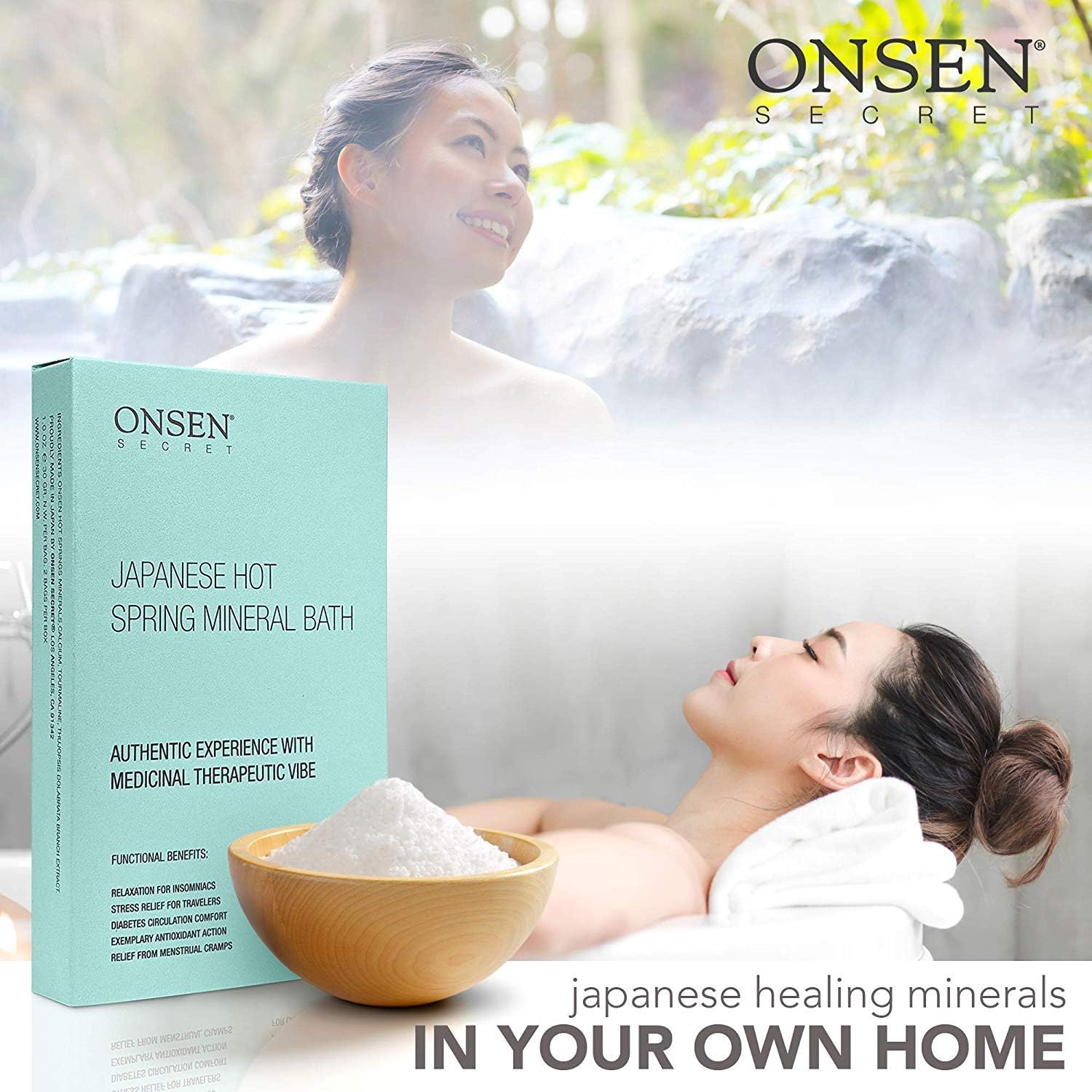 Onsen Secret Japanese Hot-Spring Bath Minerals A Perfect Way to Hydrate & Soothe Your Body Soak in Green Bamboo Extract - Image 3