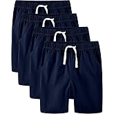 Avsead Boys Khaki Cotton Shorts,4 Pack Elastic Waist Drawstring Shorts with Pockets 4-16 Years