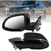 Uritue Left Driver Side Mirror with Camera Fits for BMW X3 G01 2018-2024 | with Blind Spot, Support Power Folding, Power Adjustment Heated, with Turn Signal Light, 9 Pins