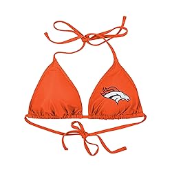 FOCO Denver Broncos NFL Womens Solid Logo Bikini Top