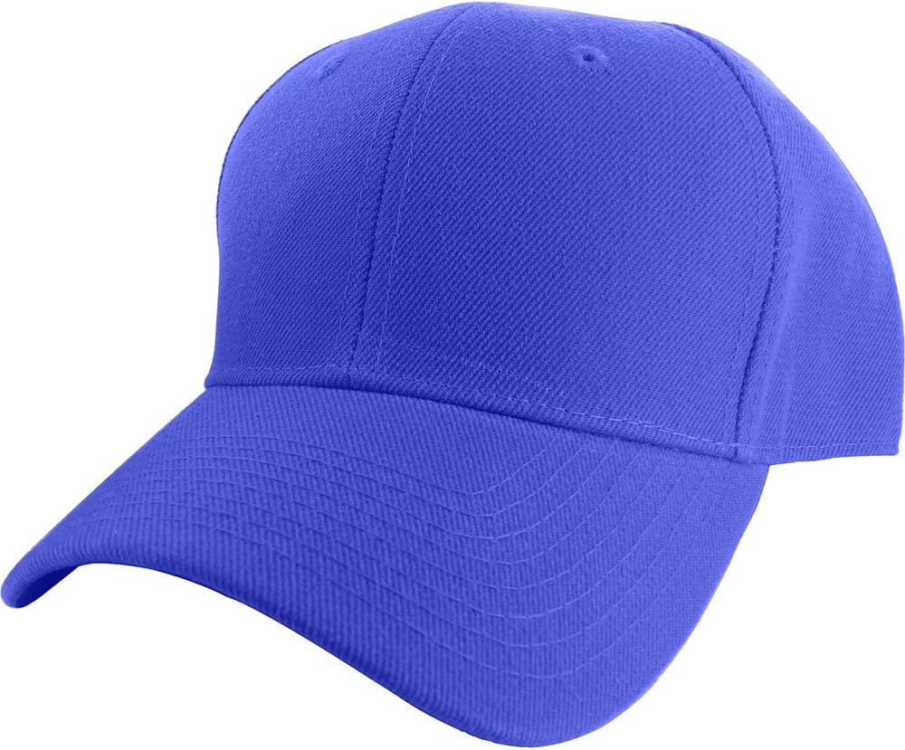 DealStock Plain Curved Fitted Sized Baseball Cap Blue