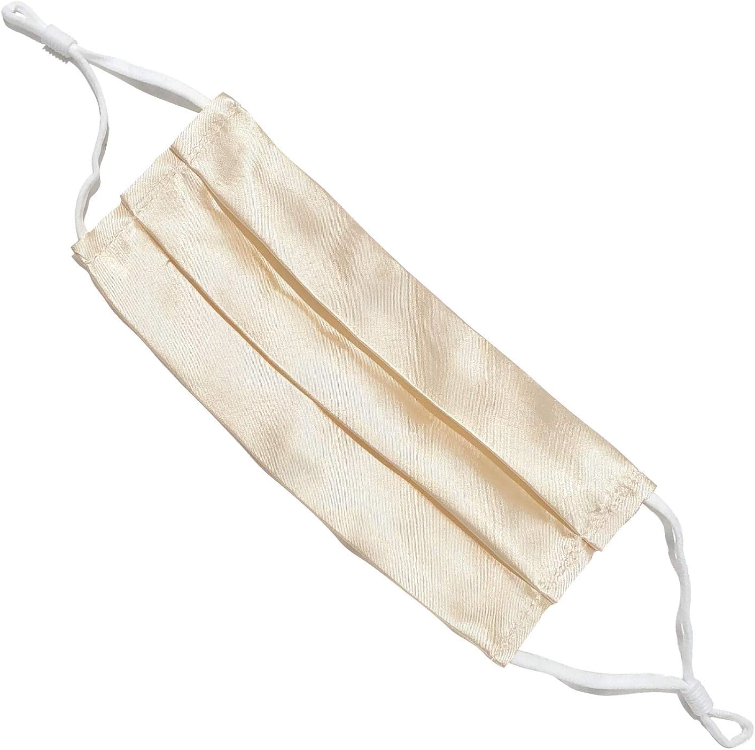 100 Silk Face MaskNude Pleated, Reusable Silk Face Mask, Washable