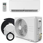 9000 Btu Mini Split AC Heating System, Wifi Enabled Mini Split Air Conditioner with 18.5 SEER2 Inverter, Heat Pump, 208-230V for Rooms Up to 450 Sq. Ft, White