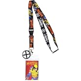 Bioworld Marvel X-Men Wolverine Character Design Reversible Lanyard ID Badge Holder With Rubber Charm And Lobster Clasp