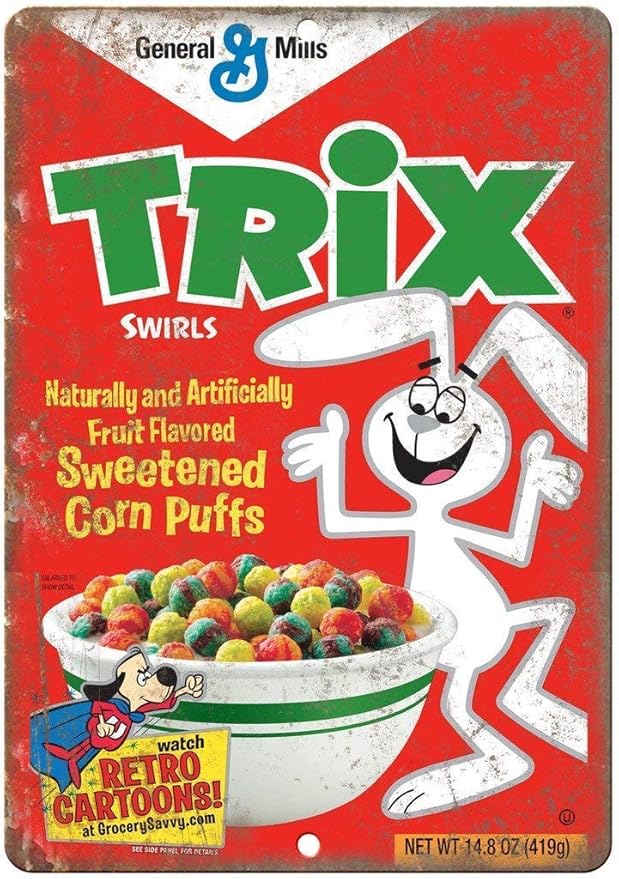 Fashionable Trix Cereal General Mills Vintage Box Art Retro
