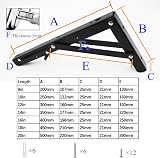 Quanerba Pack of 2 Folding Shelf Brackets 16in Heavy Duty Outdoor 80 kg view 2