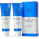 IZKUT 10% Nano Hydroxyapatite Toothpaste: Fluoride Free Natural Whitening Toothpaste for Sensitive Teeth, Enamel Support, Plaque Remover, SLS Free, Fresh Mint Flavor, Adults & Kids, 4 oz (Pack of 2)