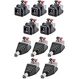 JacobsParts Male and Female DC Power Jack & Plug Screwless Quick Wire Connector 5.5mm x 2.1mm for 12V/24V LED Strip and Elect
