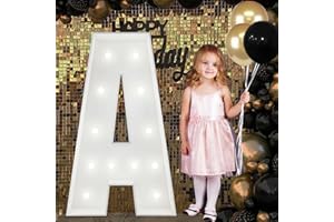 JoyBox Design Cool White 4FT Marquee Light Up Letter A, Marry Me Light Up Letters, Giant Marquee Letters for All Events, Birt