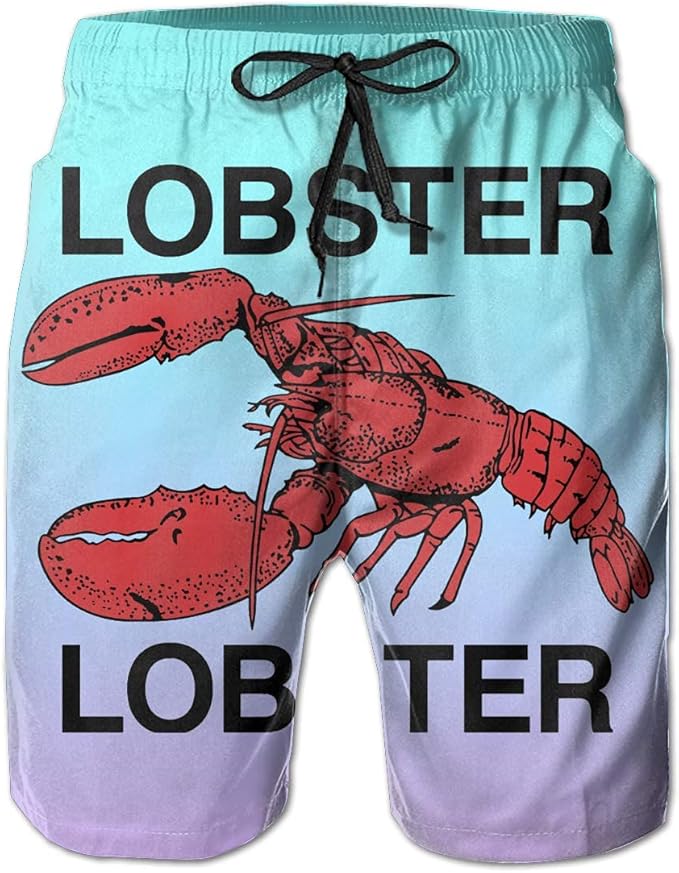 "N/A" Lobster Lobster Men Swim Trunks Quick Dry Waterproof Beach Pants
