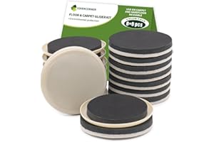 COVERCORNER Furniture Sliders for Hardwood Floors, Furniture Sliders for Carpeted Floors, 16 PCS 3 1/2 inch Combo Pack, Sliders for Moving Furniture, Furniture Movers Sliders