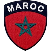 EmbTao Morocco Shield Flag Patch Embroidered Applique Iron On Sew On Moroccan National Emblem