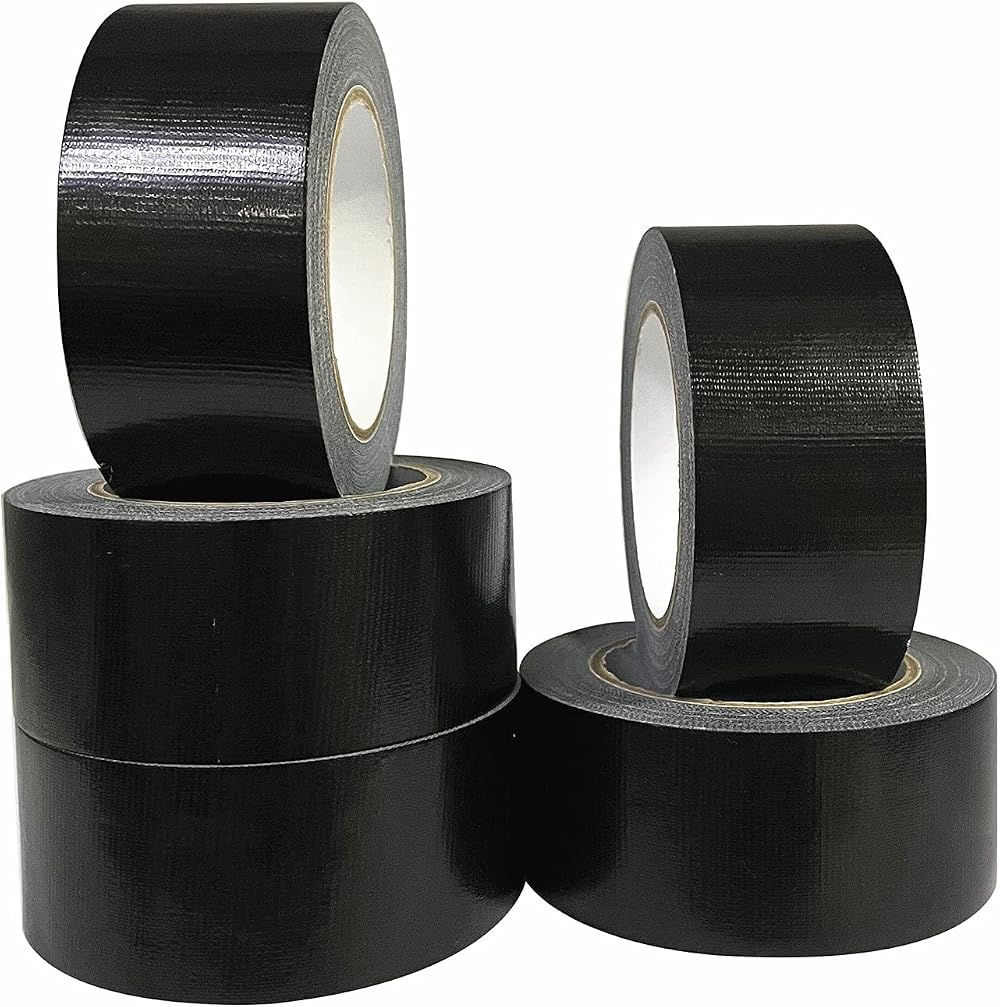 5 Pack Black Duct Tape 50mm x 27.4m Heavy Duty Waterproof