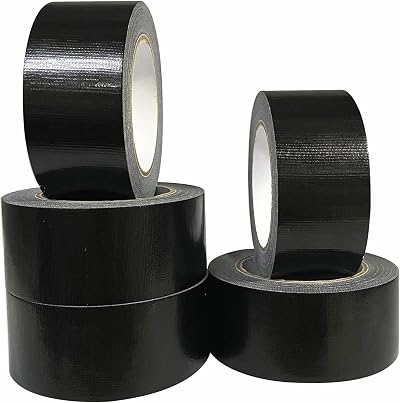 5 Pack Black Duct Tape 50mm x 27.4m Heavy Duty Waterproof