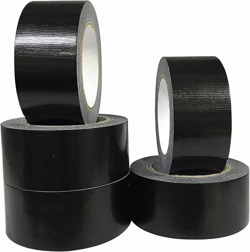 5 Pack Black Duct Tape 50mm x 27.4m Heavy Duty Waterproof