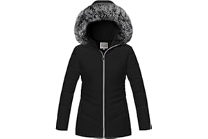 WULFUL Girl’s Winter Parka Coat Long Hooded Waterproof Warm Fleece Puffer Jacket