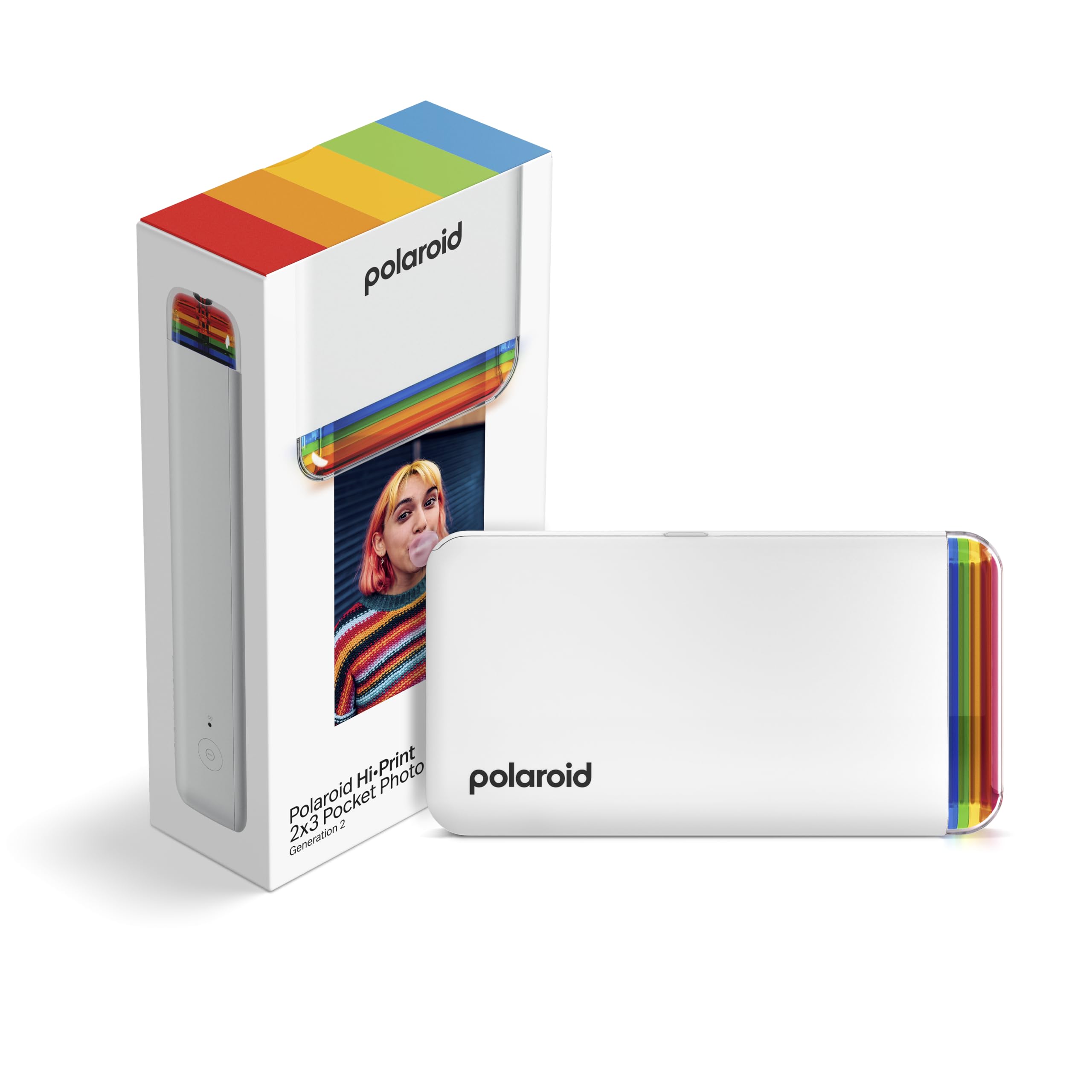Photo 1 of Polaroid Hi-Print - 2nd Generation Bluetooth Connected 2x3 Pocket Photo Dye-Sub Printer - White Printer Only (9128)