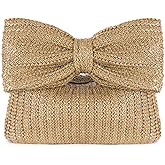 BRYCTSISEN Women Straw Beach Clutch Purse Handbag Summer Elegant Vacation Style Shoulder Bag Crossbody Bag