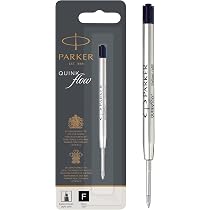 Bolígrafo PARKER IM Negro Mate + Recambios De Tinta QUINKflow - Punta Mediana, Tinta Azul, Paquete De 3, Escritura Suave Y Elegante