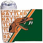 Rico Industries NCAA Standard 24oz Acrylic Tumbler with Hinged Lid, Officially Licensed Double Wall Tumbler with Straw