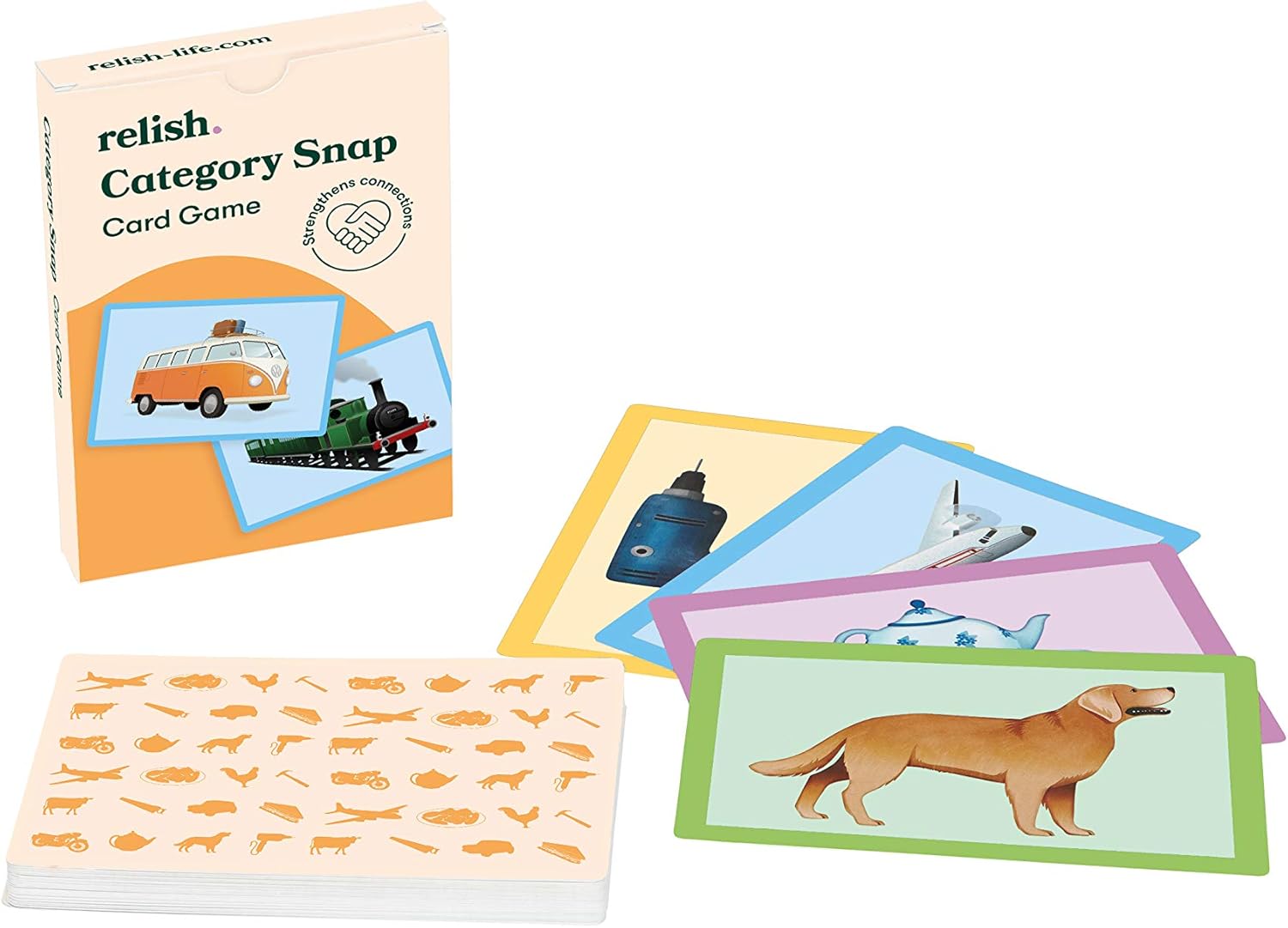 Relish - Category Snap Matching Card Game, Large Images - Alzheimer's & Dementia Activities, Toys for Elderly/Seniors, 3-in-1 Game