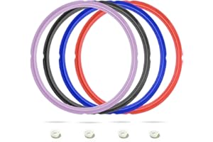 Beaquoei 4 Pack 6 Qt Silicone Sealing Ring for Instant Pot Replacement Silicone Gasket Seal Rings with 4 Colors with 4 Float Valve Seal Gasket, Fits Duo/Plus 6, Ultra 6, Lux 6, Smart 6, Nova 6, CSG