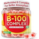 Vitamin B Complex Gummies for Men &amp; Women, Methylated B Complex, 60Cts | B Vitamins with Vitamin C, Choline, Inositol, PABA, 0g Sugar, Vegan, 60 Cts