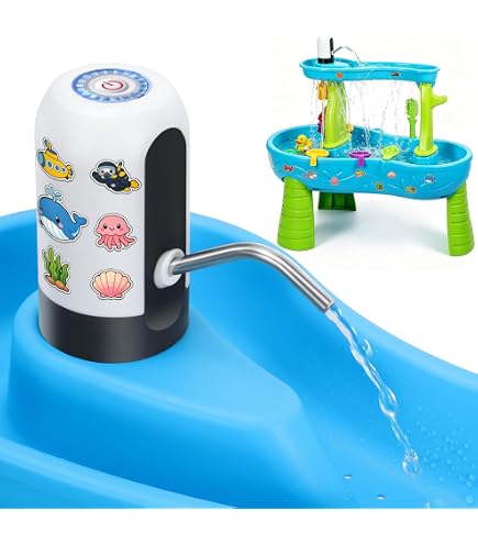Pompe à eau pour enfants, pompe à eau alimentée par piles pour enfants, accessoires de jeu de sable sans fil, jouets d'extérieur rechargeables pour