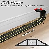 SEGNAYEN 1M Heavy Duty PVC Floor Cable Cover Black 3 Channel Self Adhesive view 2