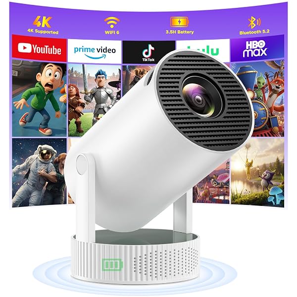 MINI PROJECTOR WITH WIFI AND BLUETOOTH, SUPPORT 1080P...