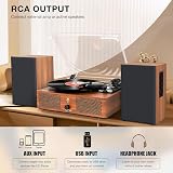 Udreamer Vinyl Record Player Turntable with Built-in Speakers 3 Speed Brown view 3